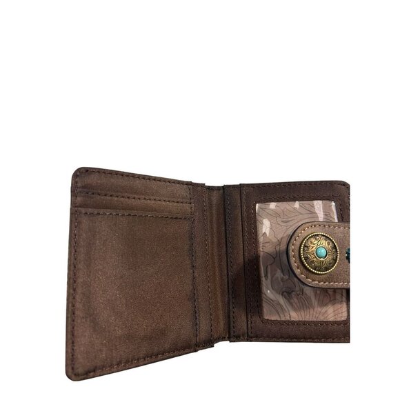 Justin Trenditions Brown Wallet w/Tooled Pattern Accents NWT - Picture 4 of 4